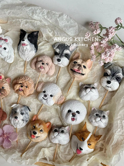 Custom Cakes- with 3D plaster sculpture Dog Topper